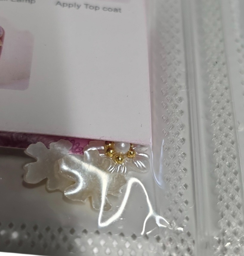 Lot of 2 3D Nail Art Charms Packs Flower Pearl Rhinestone Silver White Decor