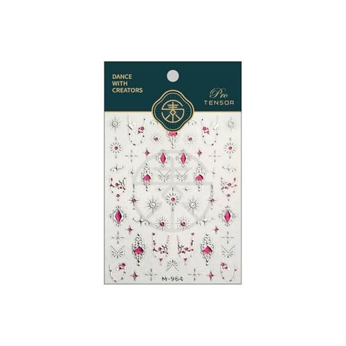 Silver Star Nail Stickers 3D Self-Adhesive Hot Pink Heart Nail Color 029
