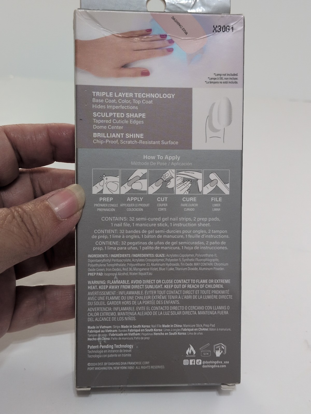 Dashing Diva Glaze Semi-Cured Gel Nail 32 Stickers Victorian Plaid NEW