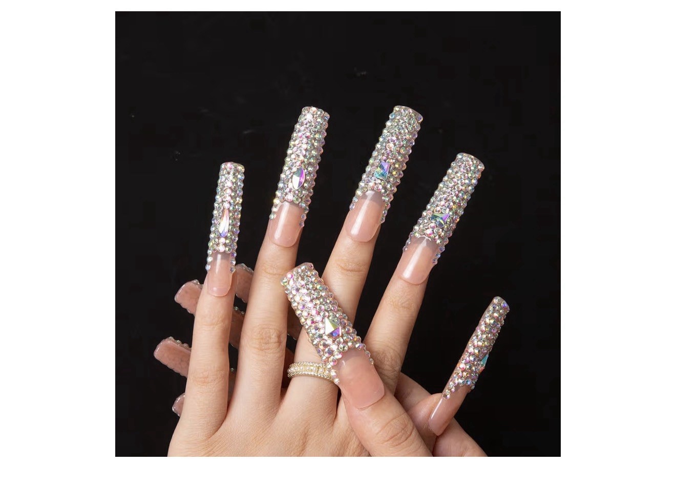Lovful H27 Long Square Acrylic Press On Nails Size Med