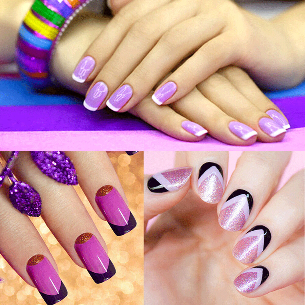5 Pack / Set French Manicure Nail Art Tips Form Guide Sticker DIY Stencil USA
