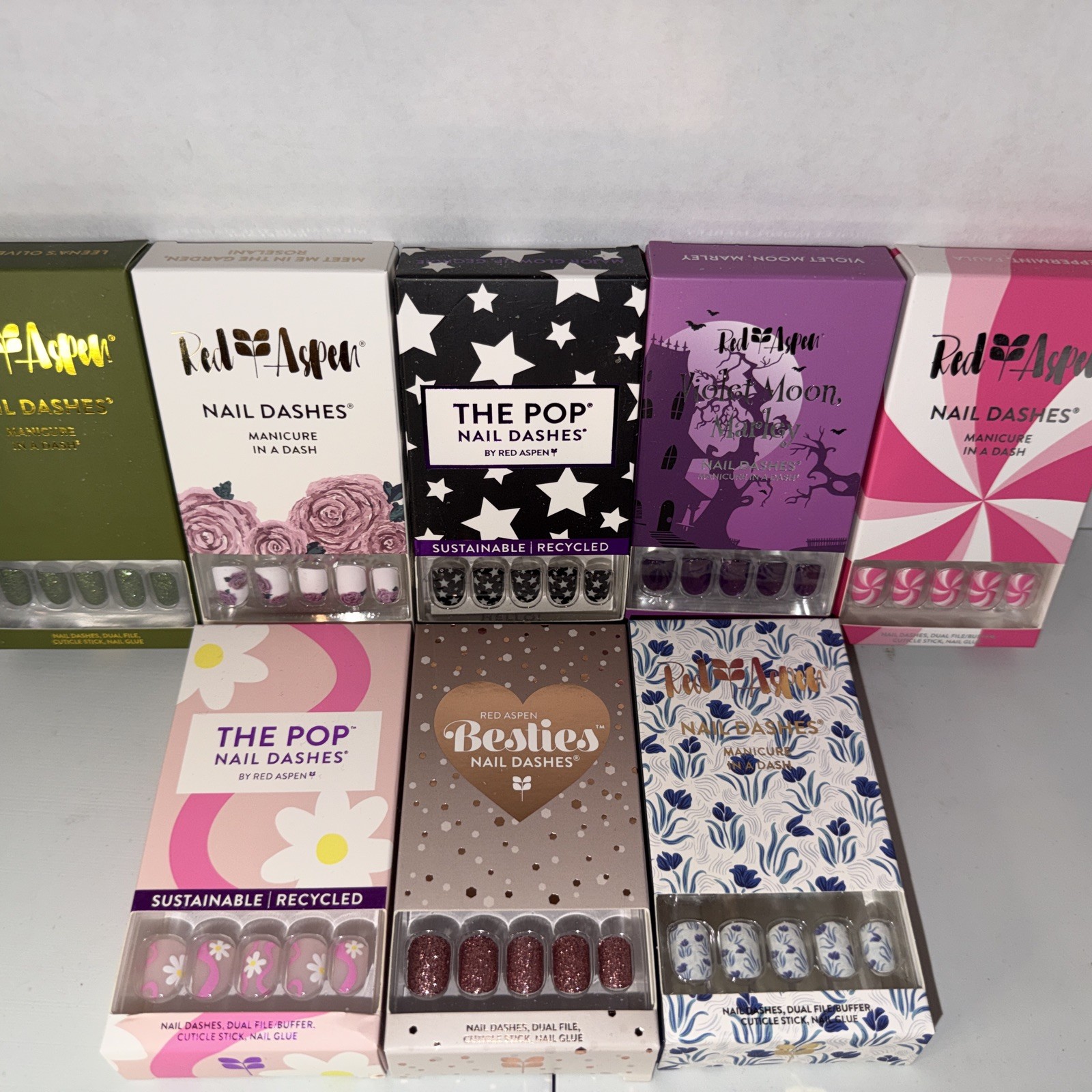 Lot of 8 Red Aspen Nail Sets NEW All Different Great Variety!! Lot 4