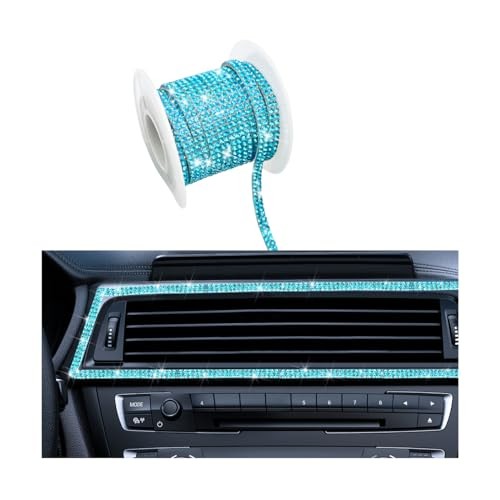 Bling Car Trim Self Adhesive Strip, 16.4Ft Crystal Rhinestone Lake Blue