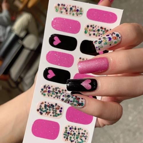 6 Sheets Valentine’s Day Nail Wraps Full Stickers Nail Valentine，6 Sheets