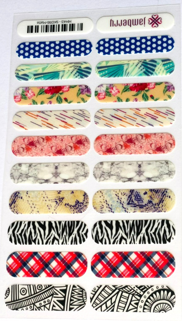 Jamberry Nail Wraps Retired Choice SKO116 Glossy Matte Metallic Glitter Samples