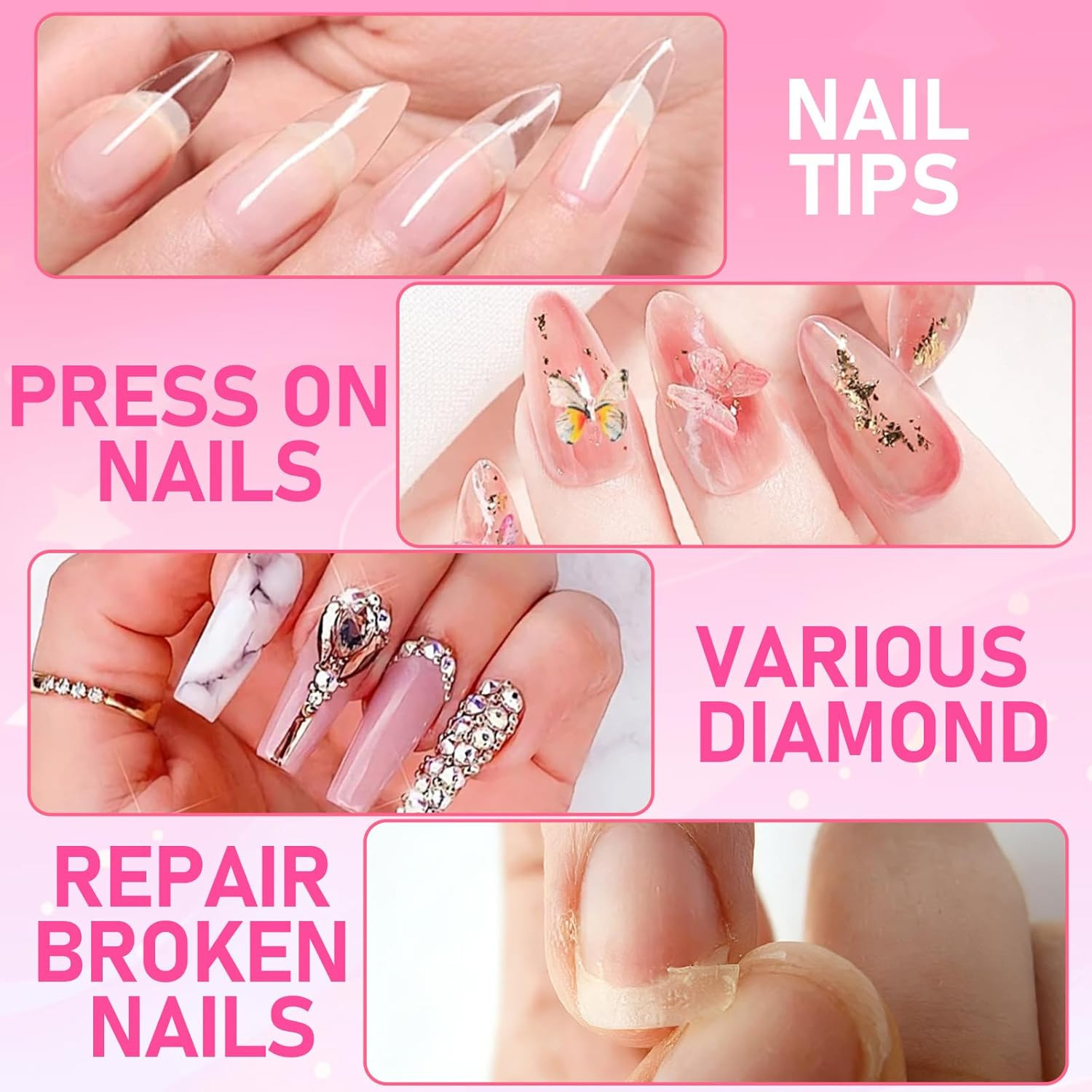 Nail Glue,Super Strong & Long-Lasting Nail Glue for Acrylic Nails,Press Ons&Brok