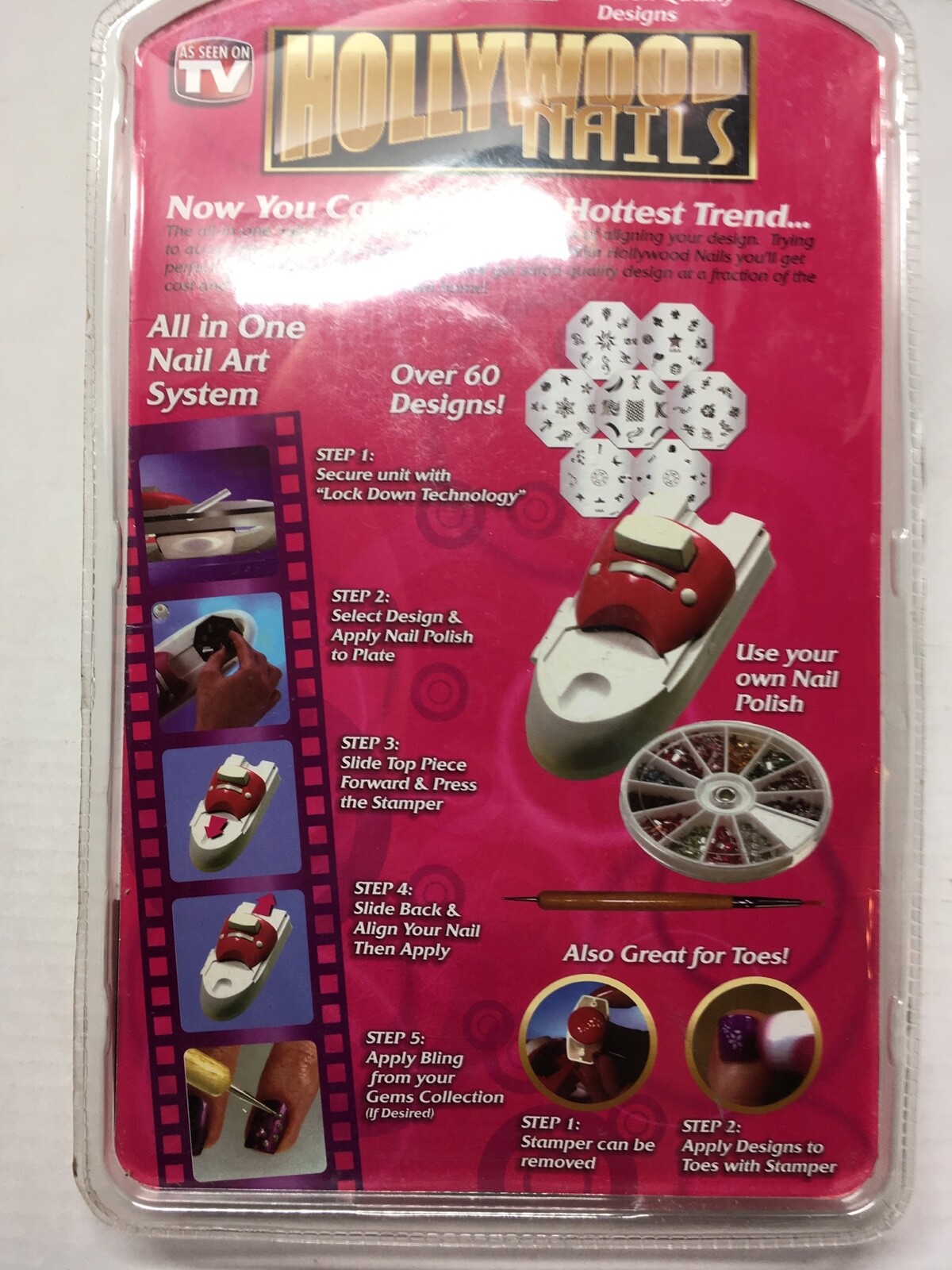 Hollywood Nails All In One Nail Art System Kit As Seen On TV (Pack of 2)