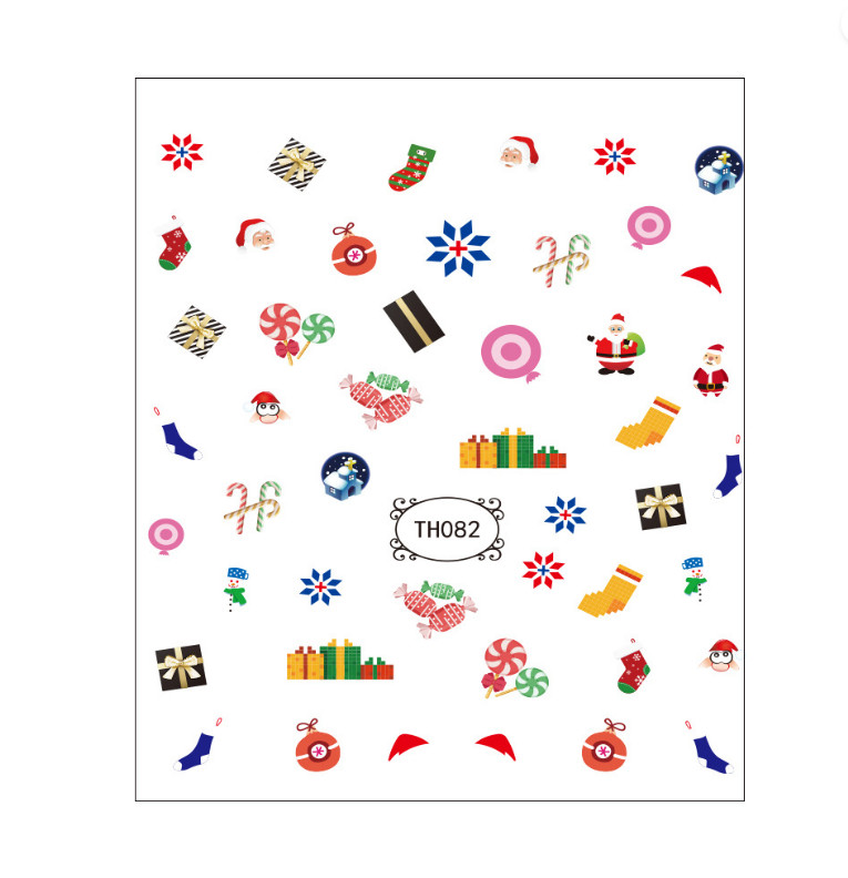 Nail Art Stickers Decals Christmas Snowflake Santa Sock Gingerman Snowman NS44
