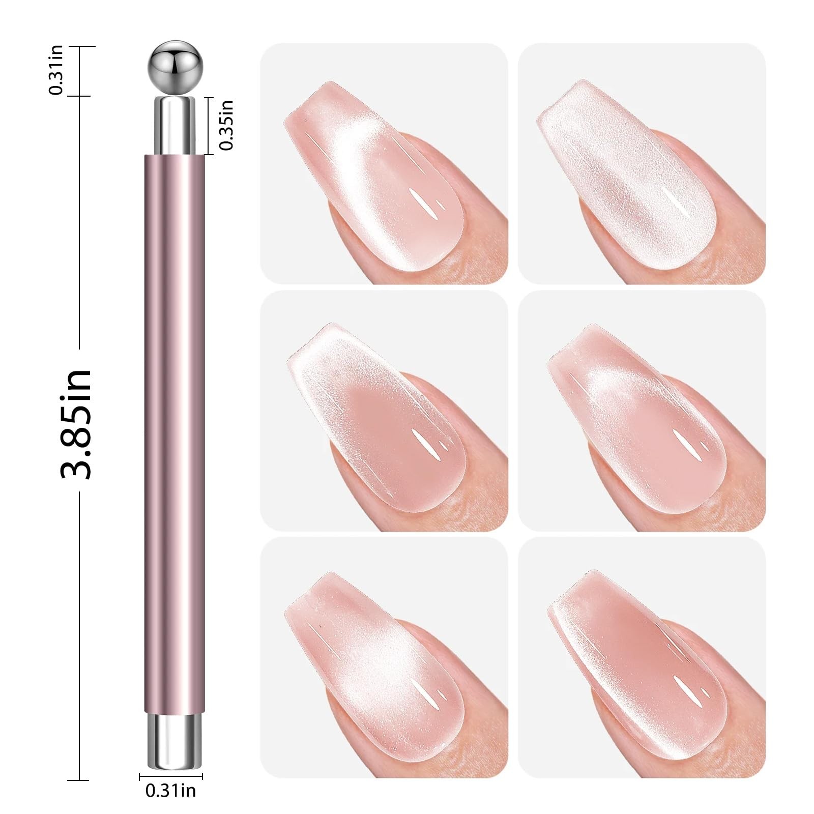 Cat Eye Magnet for Nails, 3 in 1 Cat Eye Nail Magnet Stick Gel Nail Polish Ma…
