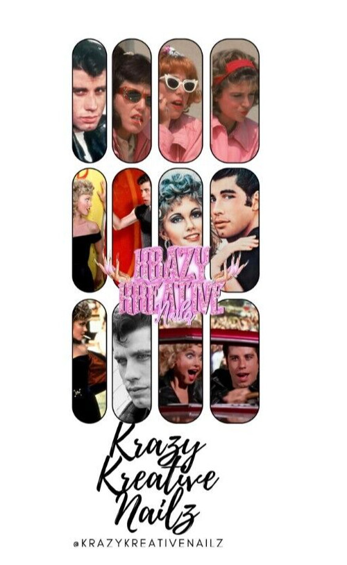 GREASE WATERSLIDE Nail Decal