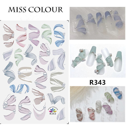 Nail Stickers Decorations Ribbons Self Adhesive Elegant Salon Style Decals