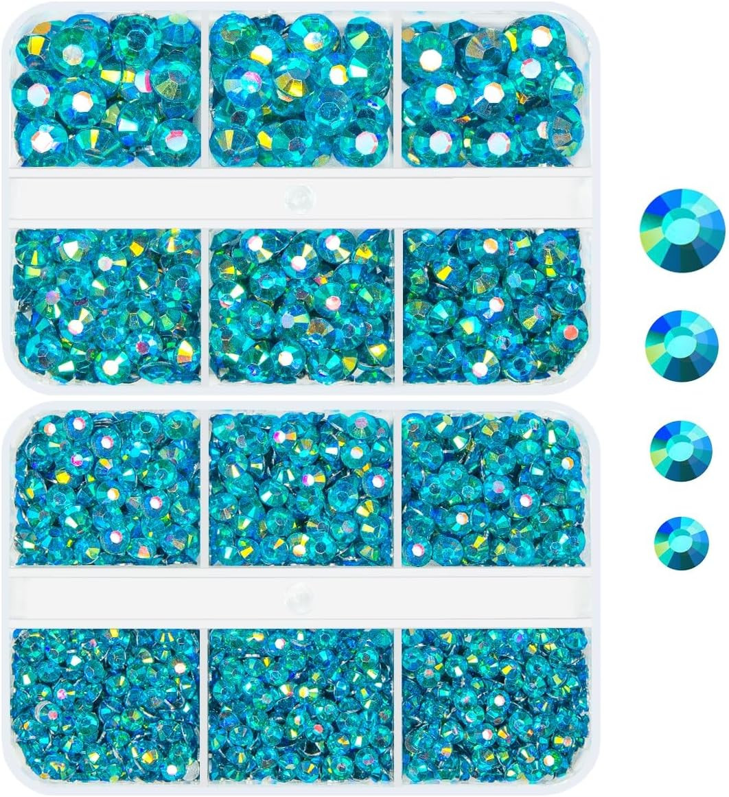 Blue Zircon AB Resin Rhinestones W B7000 Jewelry Glue for Bedazzling Crafting 3M