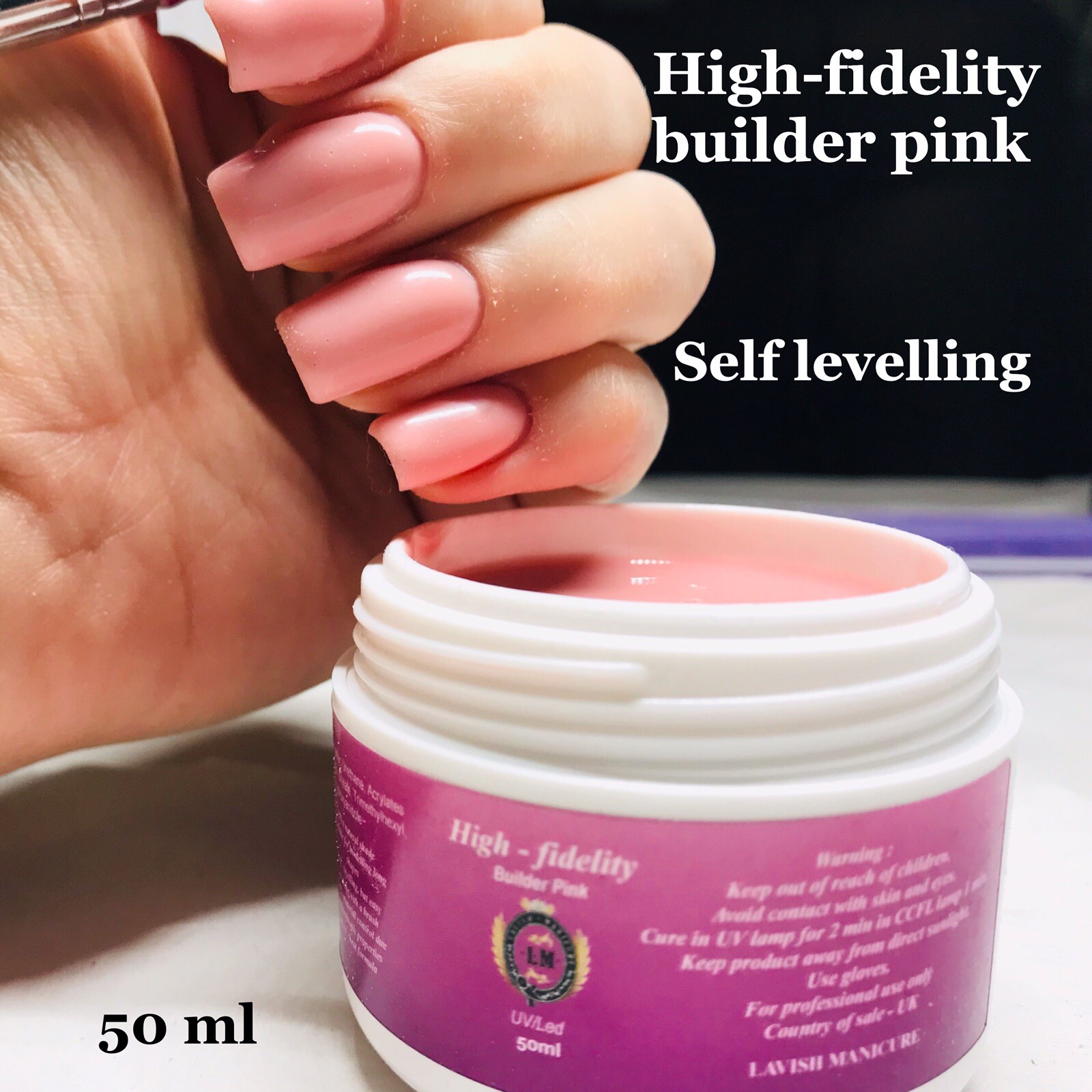 Lavish Manicure Camouflage Pink Gel For Extension Nails , Self levelling 50ml