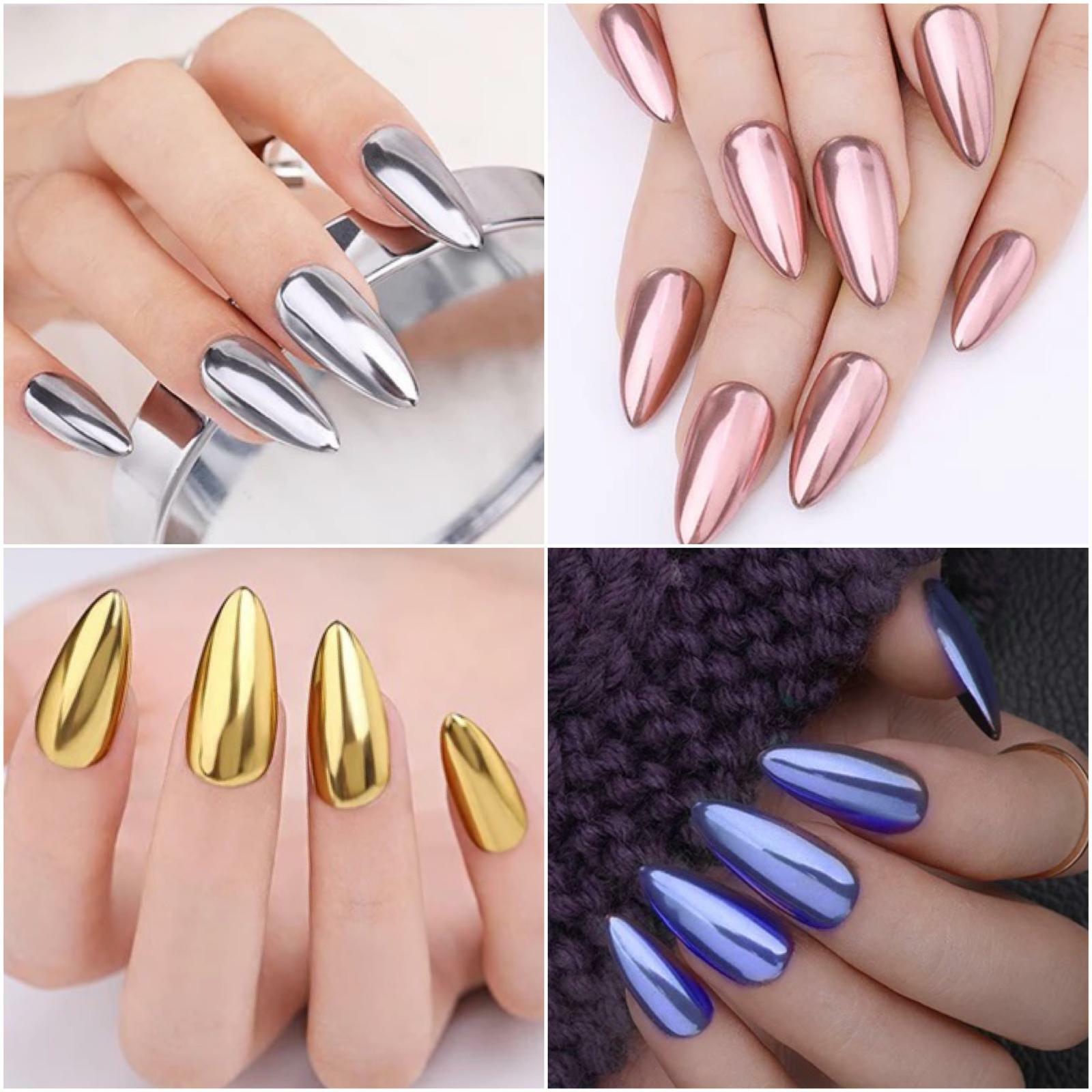 Mirror Chrome Nail Powder Unicorn Holographic Effect 60 Colours Nails Decoration