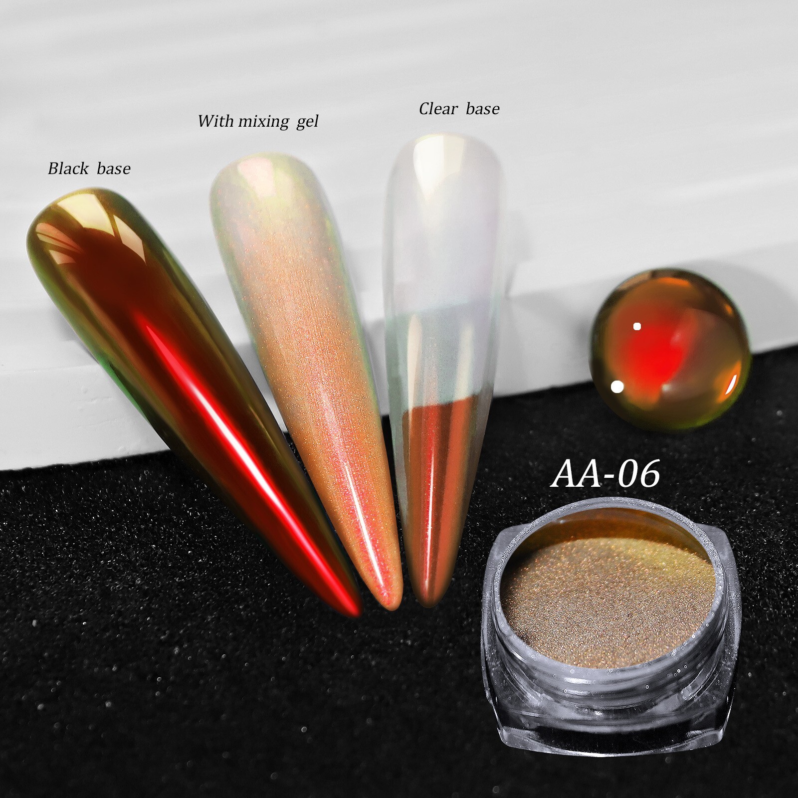 12 Jars Magic Mirror Nail Art Powder Chameleon Laser Nail Glitter for False Tips