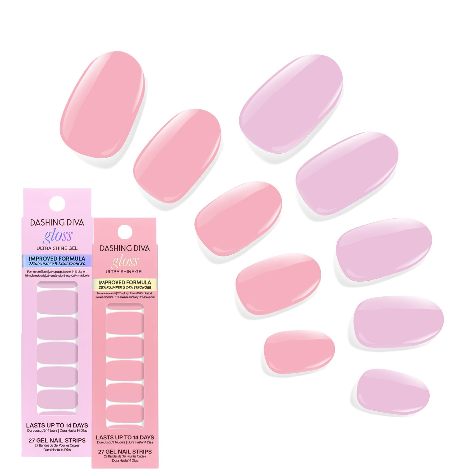 Gloss Nail Strips Bundle – The Soft Pink Collection – Lovely Pink & Attitude …
