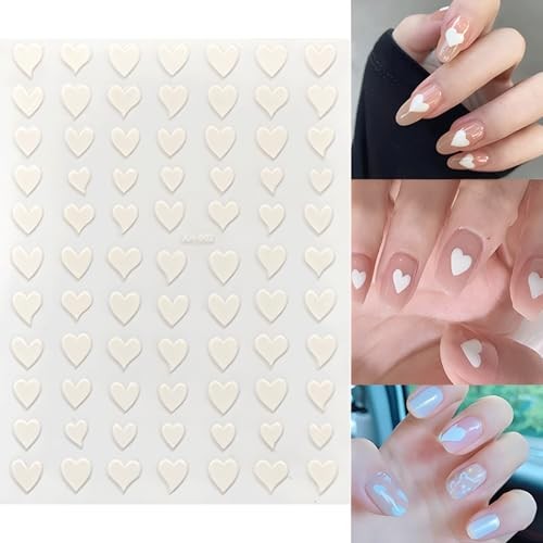 12 Sheets Valentines Nail Art Stickers Colorful Heart Nail 3d Nail Sticker-1