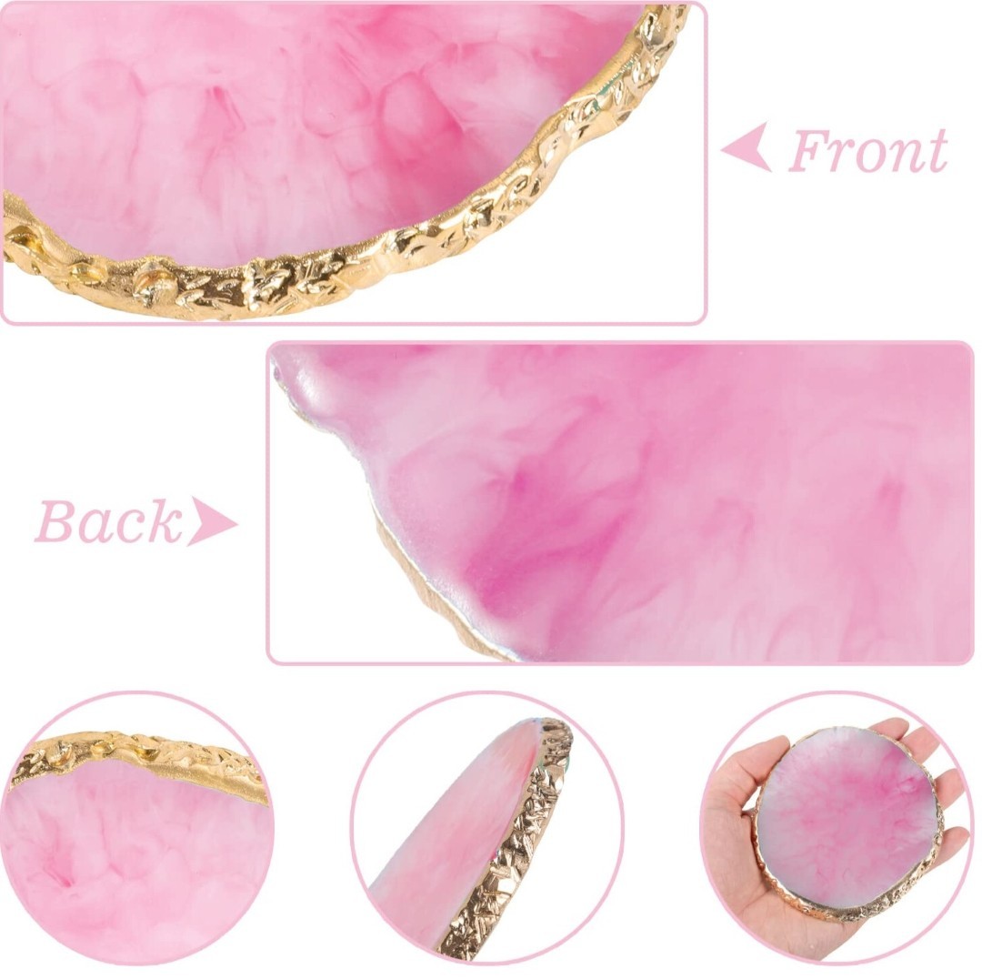 Resin Nail Art Palette with 5 Double-Ended Brushes Set for Gel Polish Design