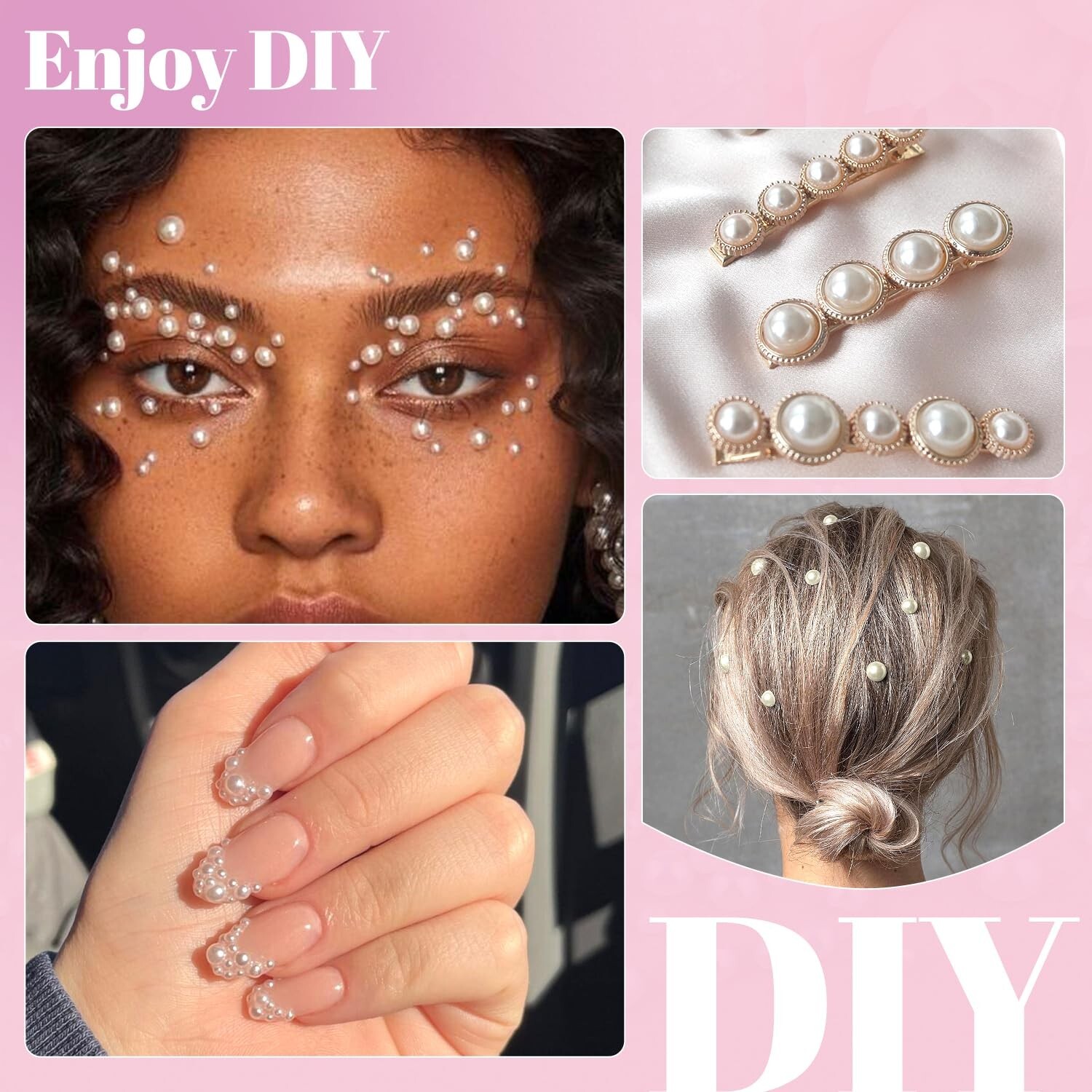 11000Pcs Flatback Pearls for Crafting (Ivory White/Beige), Assorted Size 2/3/…