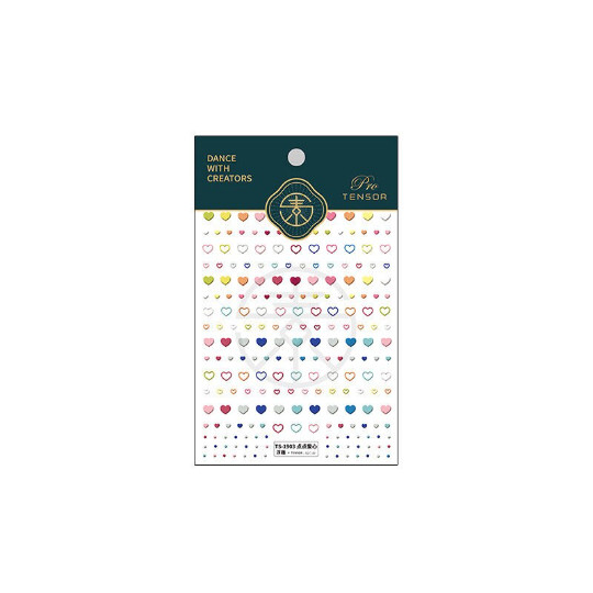5D Colorful Heart Nail Stickers, Self-Adhesive Nail Stickers, Point (439)