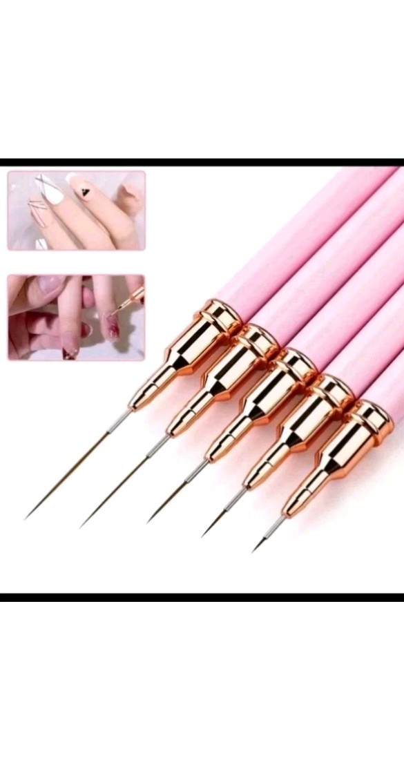 5-Piece Nail Art Liner Brushes Set – Nail Art Fine Brush Nail Dotting Drawing