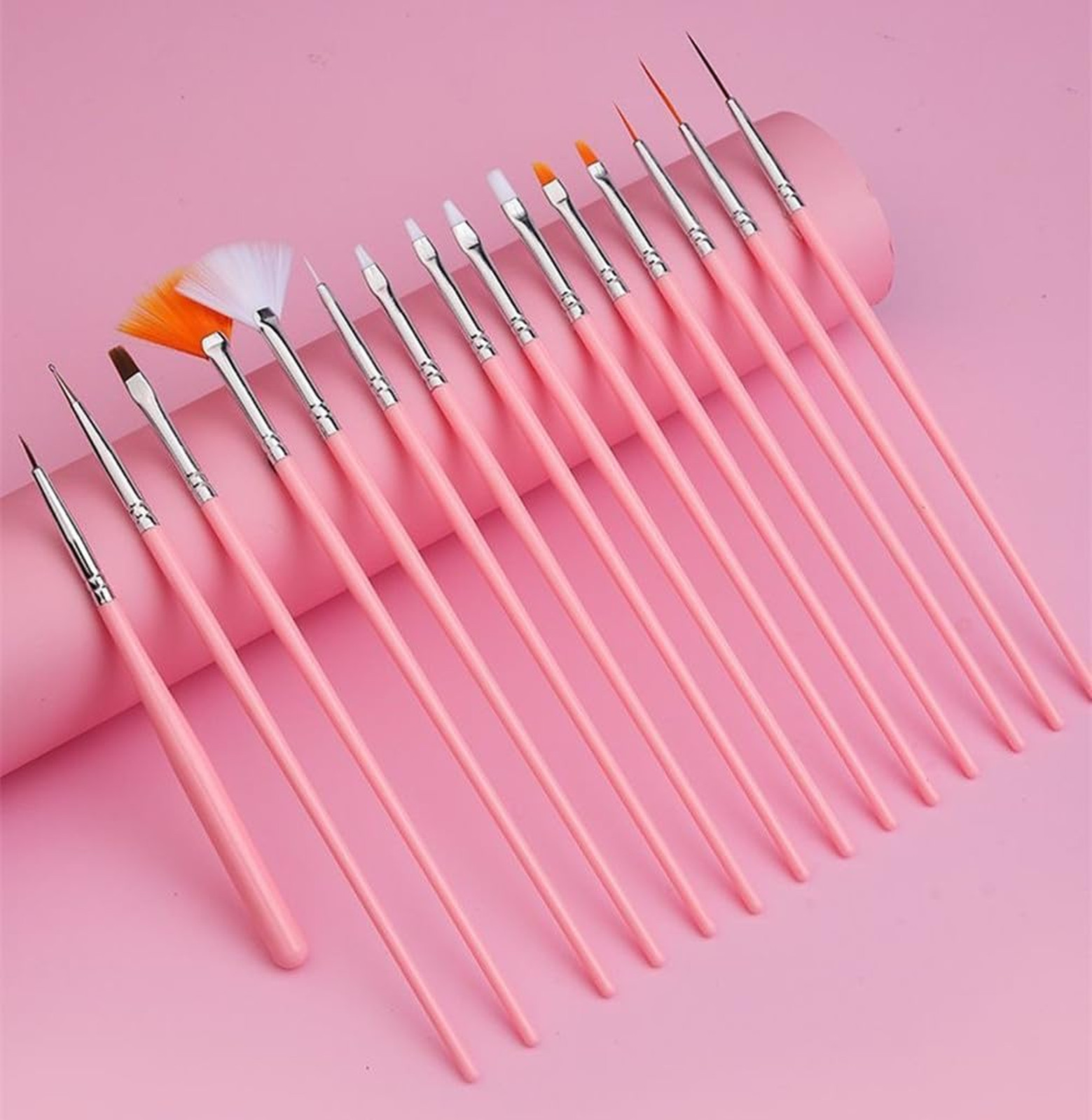 Nail Art Design Tools Set, 15 Painting Brushes, 5 Double-end Dotting Tools, 20