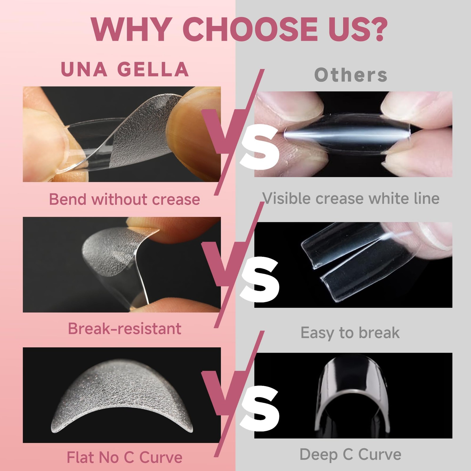 UNA GELLA Medium Almond Gel Nail Tips Half Matte 312 Count (Pack of 1), Clear