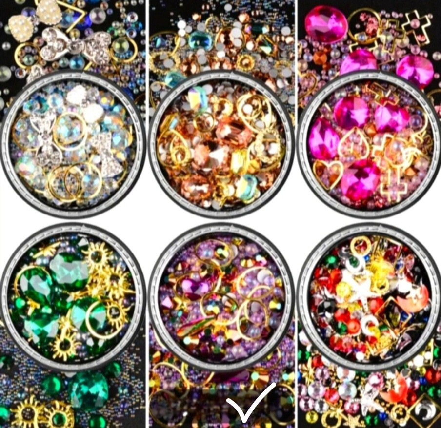 NWT NAIL ART DESIGN GEMS, BEADS & FINDINGS MIXTURE: LIGHT PINK CRYSTAL!
