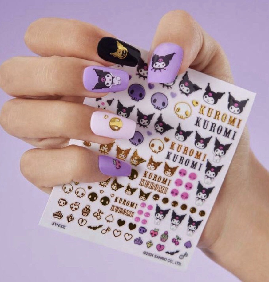 Sanrio Kuromi Nail Stickers Nail Art Decorative Stickers Fun Designs
