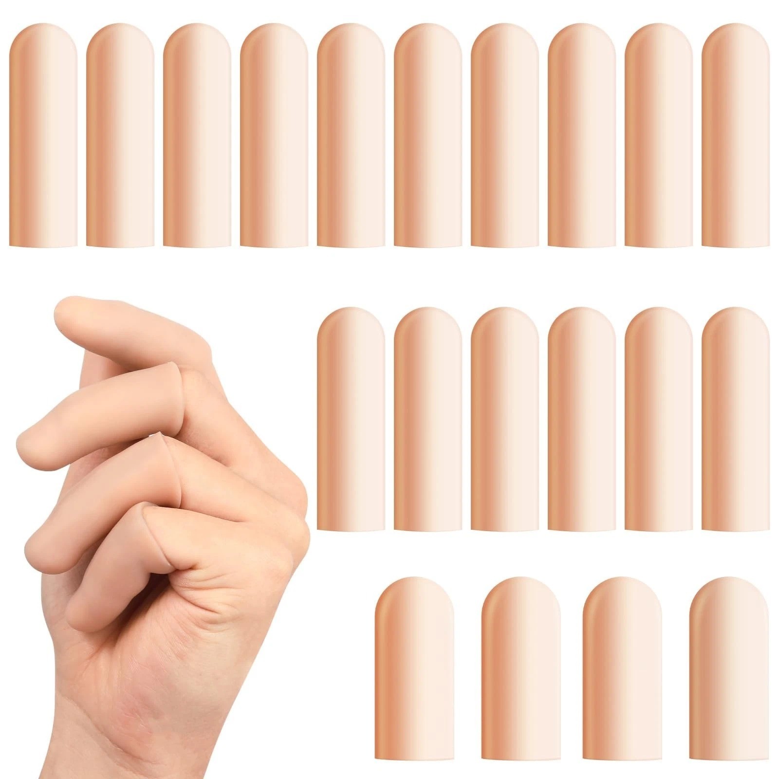20 Pcs Gel Finger Cots – Reusable Silicone Finger Protectors & Thumb Cots,
