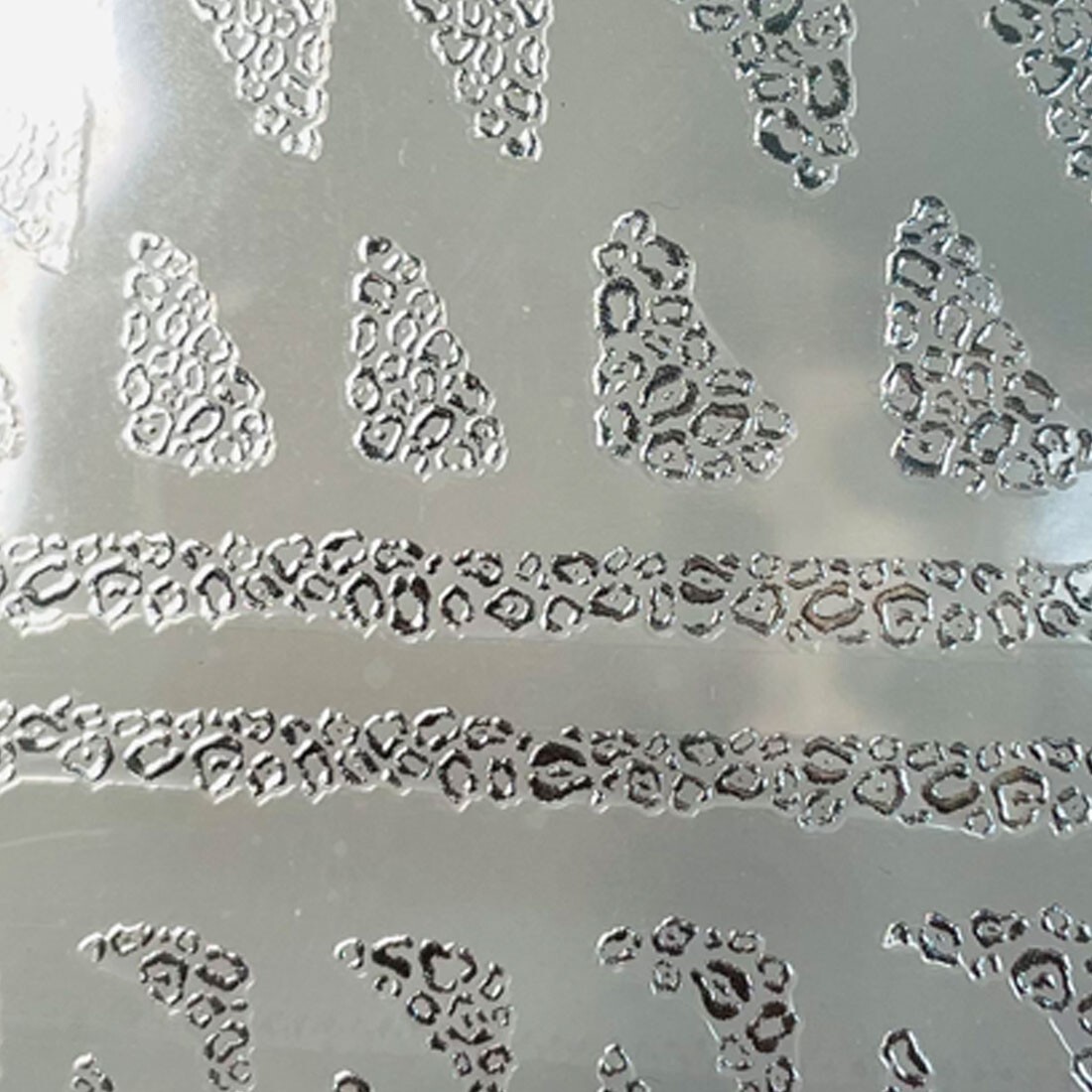 Nail Point Stickers Silver Leopard Party Vacation Decal Unique Special Beauty