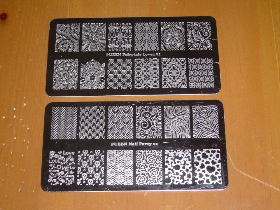 LOT 5 Stamping Plates ~ 2 PUEEN + 3 BUNDLE MONSTER + 25 NAIL GEMS + Nail Bling