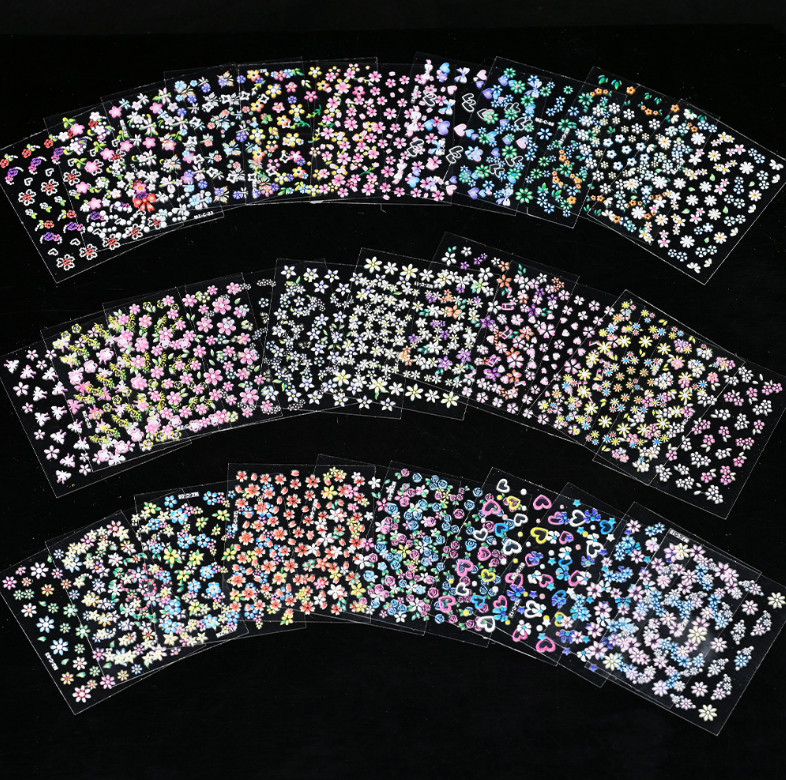 30 Sheets Nail Art Sticker Decal Daisy Flower Lace Butterfly Slider Manicure NH9