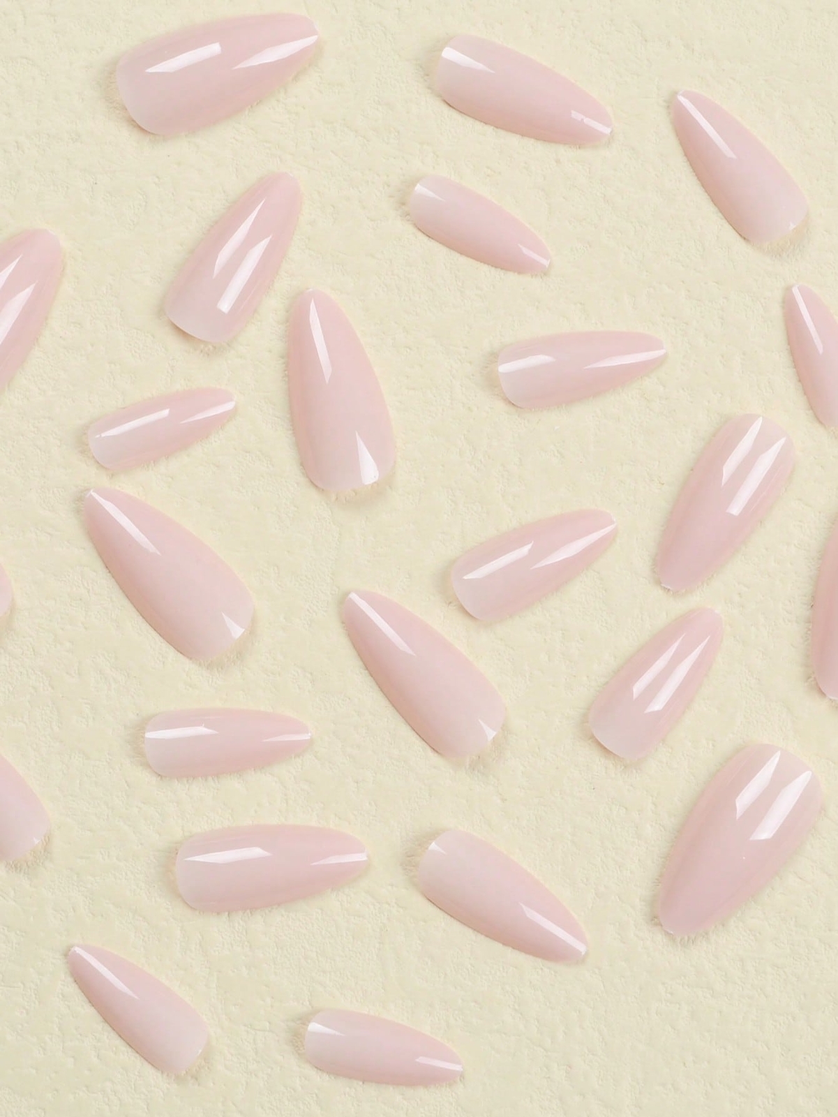 24pcs Long Almond Solid Dusty Pink Fake Nail Press On Nails False Nails Glue On