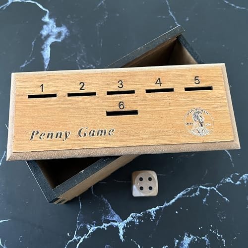 Penny Game Board Game Wood Box for 2-6 Players Family Fun Party Game