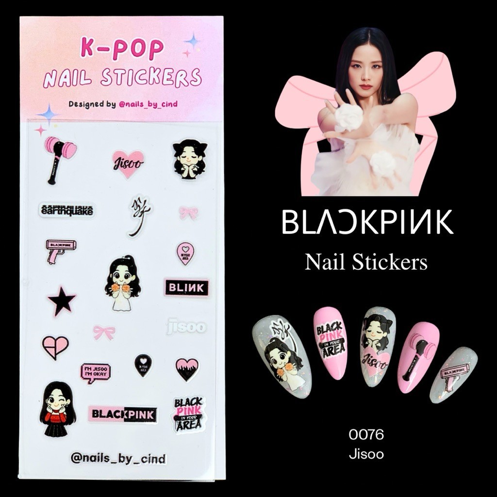 BLACKPINK BLINK KPOP NAIL STICKER CASE IPHONE FAN MADE KOREA JISOO ROSE GIFT Z10