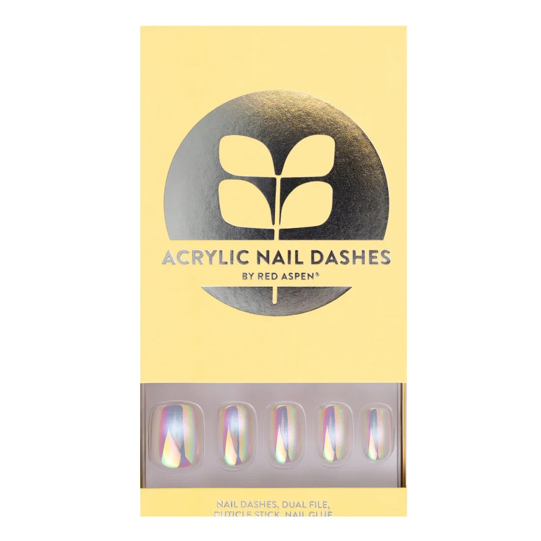 Red Aspen Press On Nails-Beaming Bradie Short Squoval Acrylic Holographic