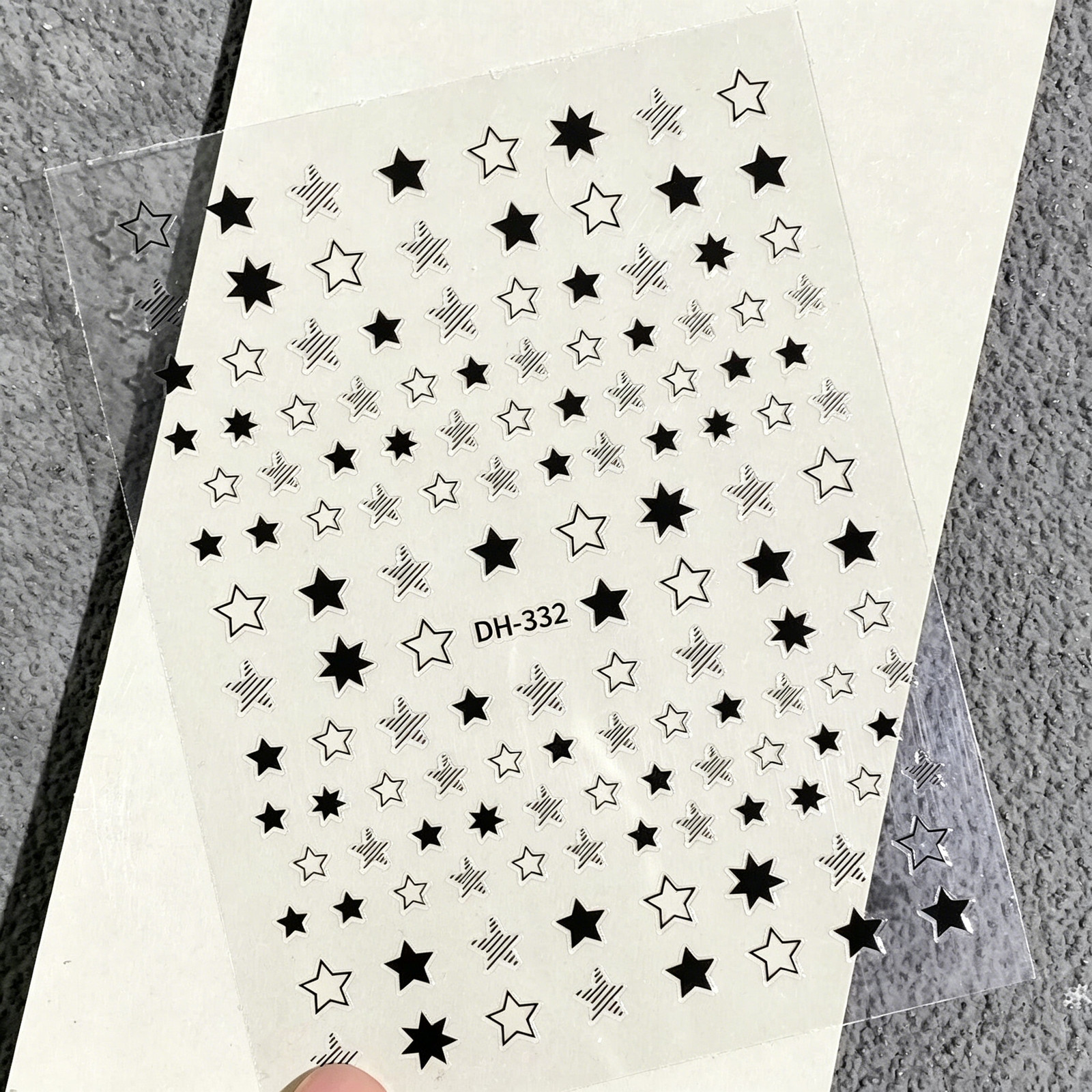 Internet Celebrity Hot Stamping Five-pointed Star Nail Stickers, Flat Laser Holl