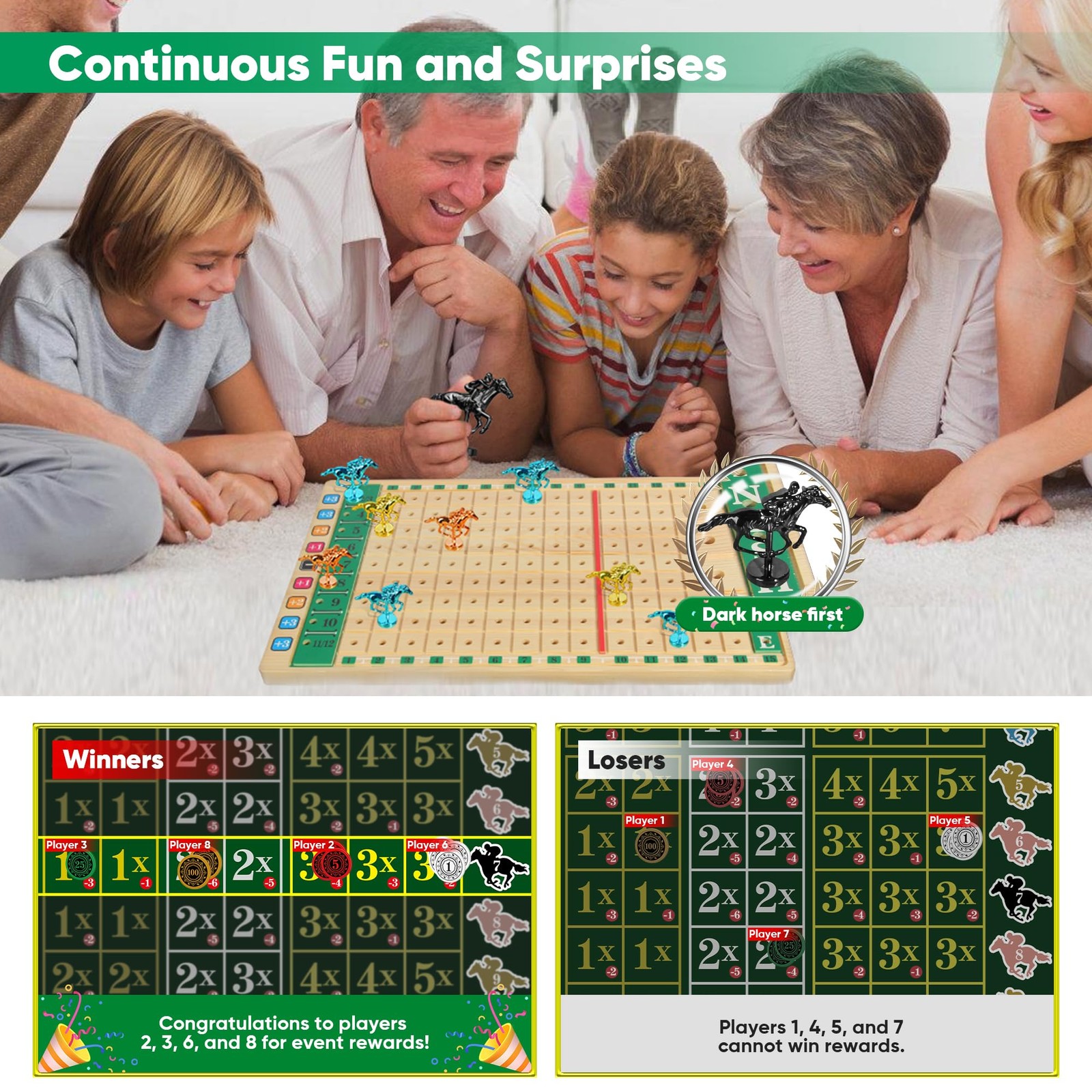 Premium Horse Racing Game with 16 inches (L) x 11 (W) x 0.1 (H)