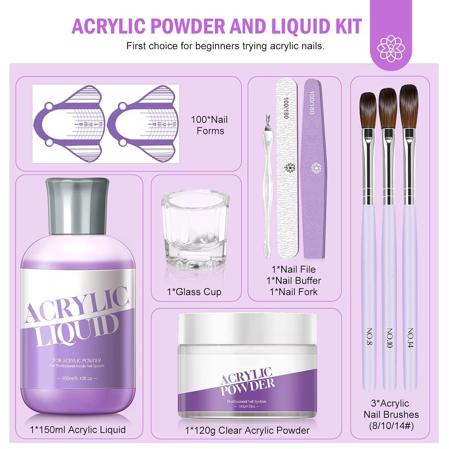 Polvo Acrilico Kit De Para Extensión De Uñas Ideal Regalo Para Mujer 9OZ NEW US.