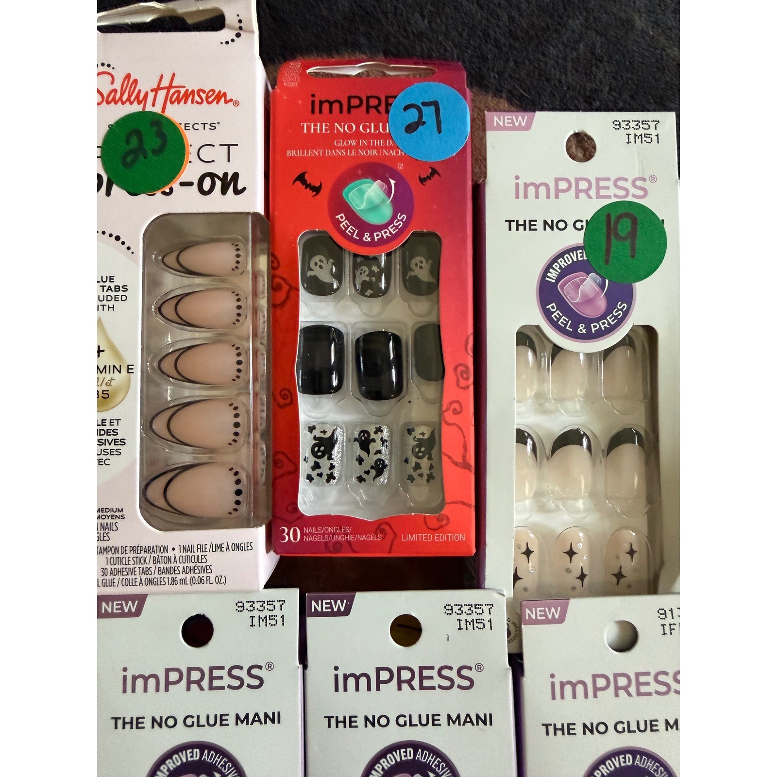 Olive & June imPRESS Sally Hansen Press On Nails Bundle 10 Sets Bows Stars Ghost