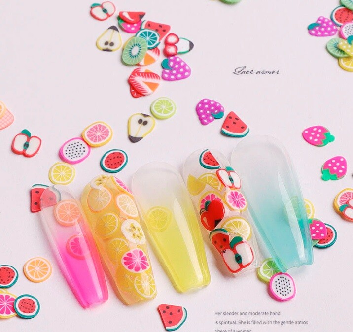Nail Fimo Art Polymer Clay Slice Cute Designs Nail Tips Decoration Manicure