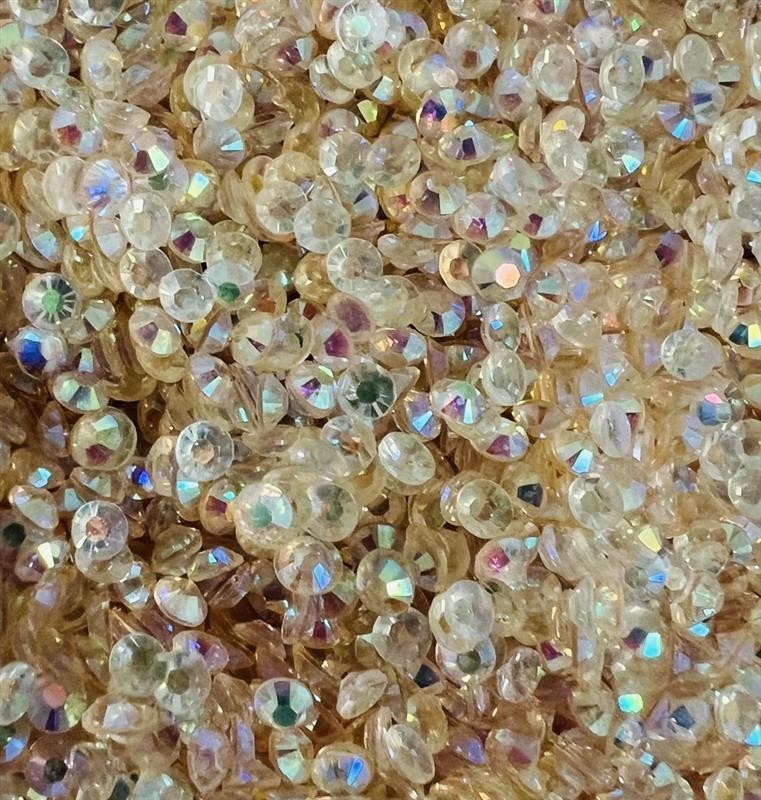 Champagne Iridescent Jelly Resin 3mm Round Flat Back Nail Jewelry Crafting Gems