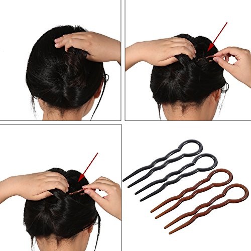 Bememo 20 Pcs Grip Hair Pins for Thick U 20 Count (Pack of 1), Black