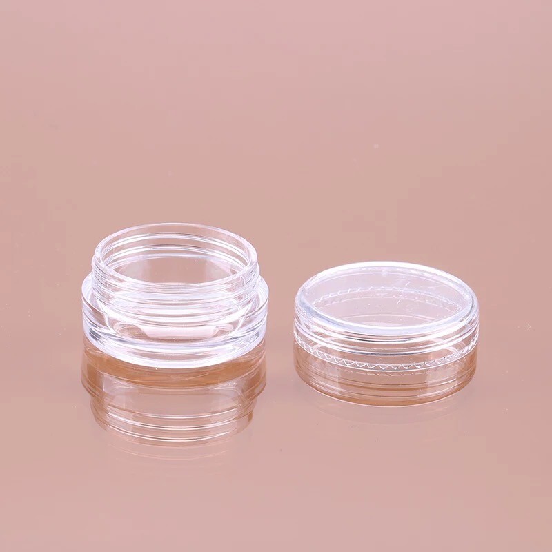 50 Small Clear 5g Grams/mL Plastic Jars for Cosmetic Sample Container Pot Cream