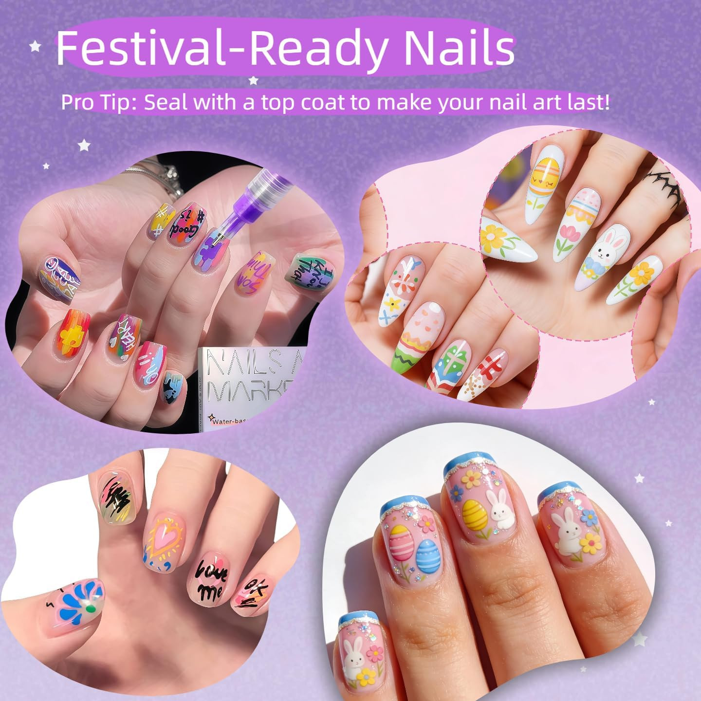 Nail Art Pens Set, Nail Art Marker for Nail Art 12 Colors with Fine Tip, DIY Nai