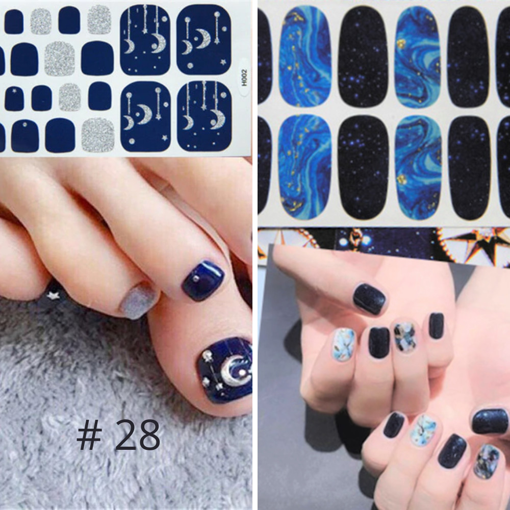 Premium Nail & Toe Nail Polish Strips Wraps Stickers. Pedicure Manicure Match.