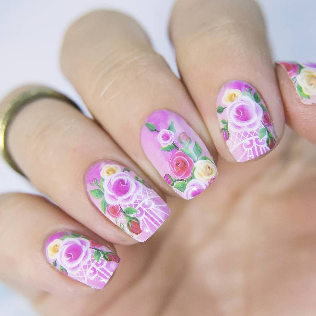 P072 Roses of Temptation Water Decals Sliders for Nail Art Design