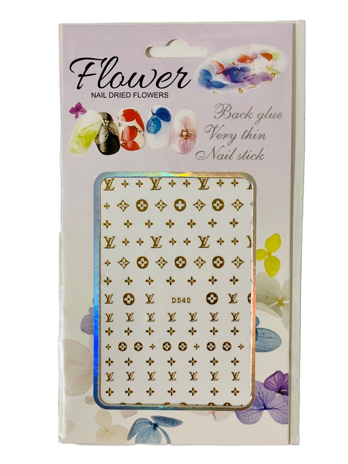 3D Nail Stickers Decal DIY Nail Art Decoration D039 & D040 Gold Lot (2) NEW