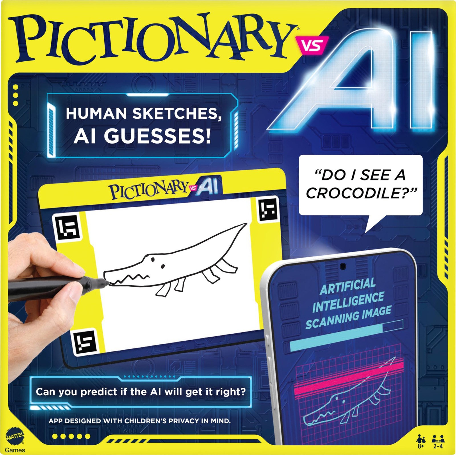Mattel Games Pictionary vs. AI Family 10.5 x 1.75 x 0.1 inches, Multi Color